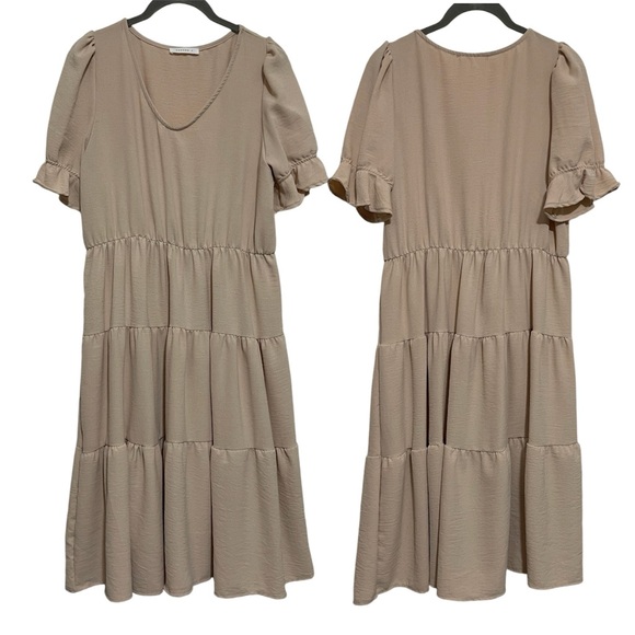 Reborn J Dresses & Skirts - Reborn J Tiered Fit & Flare Dress Size Large